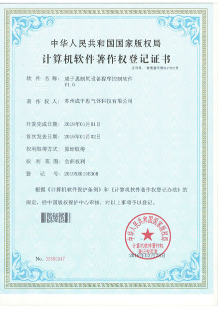 La CINA Suzhou Cherish Gas Technology Co.,Ltd. Certificazioni